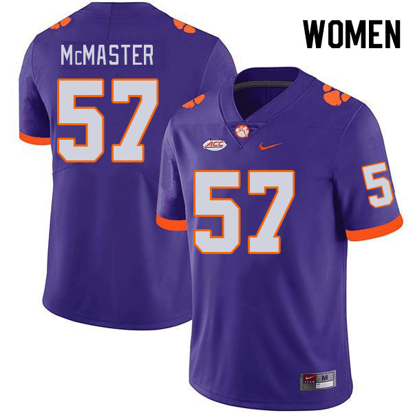 Women's Clemson Tigers Chandler McMaster #57 College Purple NCAA Authentic Football Stitched Jersey 23GL30IS